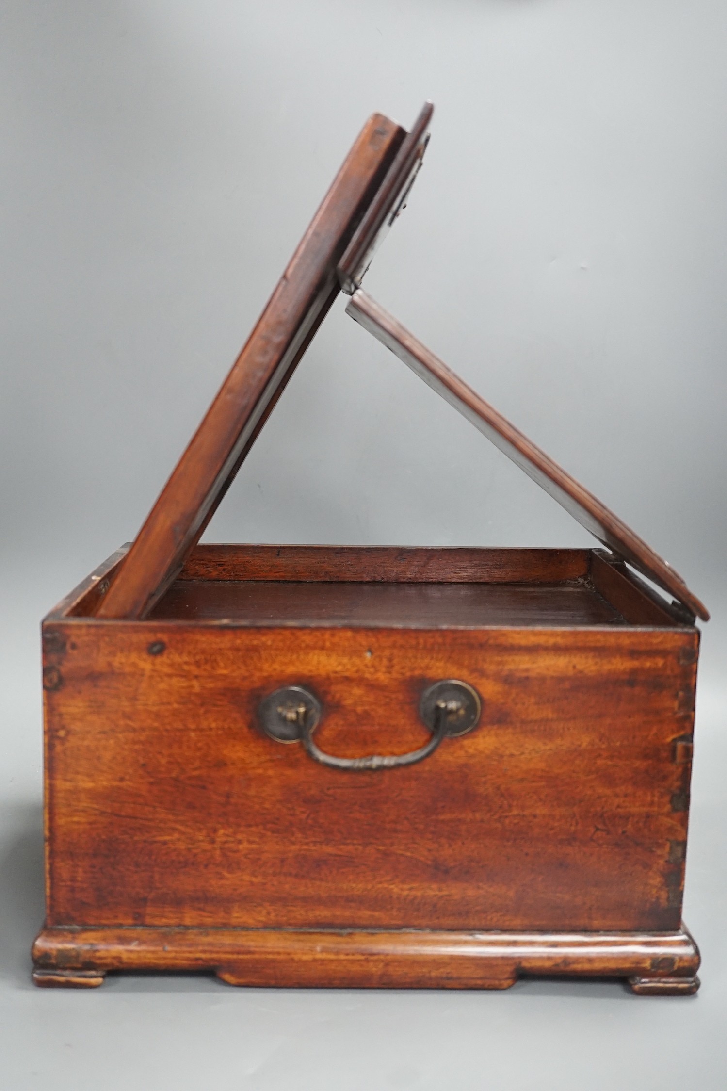 A late 19th century Chinese hardwood and bone inlaid jewellery box. 18.5cm tall